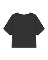 The Heavyweight Crop Tee - Washed Black - Spa Kingston - Center Chest Stacked & Back Neckline - Printed - Washed Bone