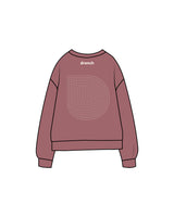 The Midweight Unisex Crewneck - Washed Maroon - Drench - Center Back Logo & Back Neckline - Printed - Off White