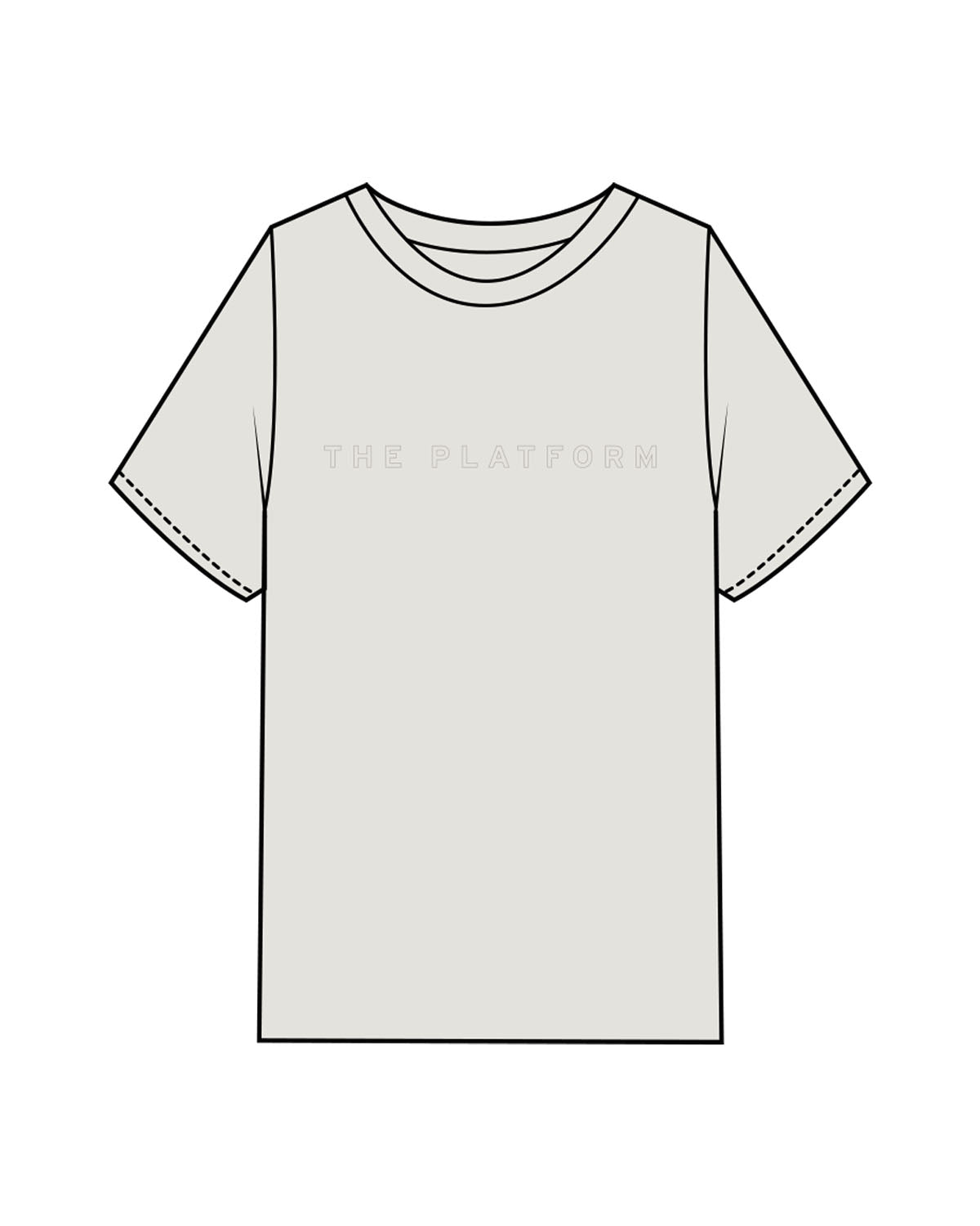 The Mens Heavyweight Tee - Washed Bone - The Platform Studio - Center Chest & Center Back - Printed - Tone on Tone