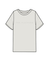 The Mens Heavyweight Tee - Washed Bone - The Platform Studio - Center Chest & Center Back - Printed - Tone on Tone