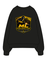 The Mens Heavyweight Crewneck - Black - ML Contracting LLC - Left Chest & Back Image - Printed - Full Color