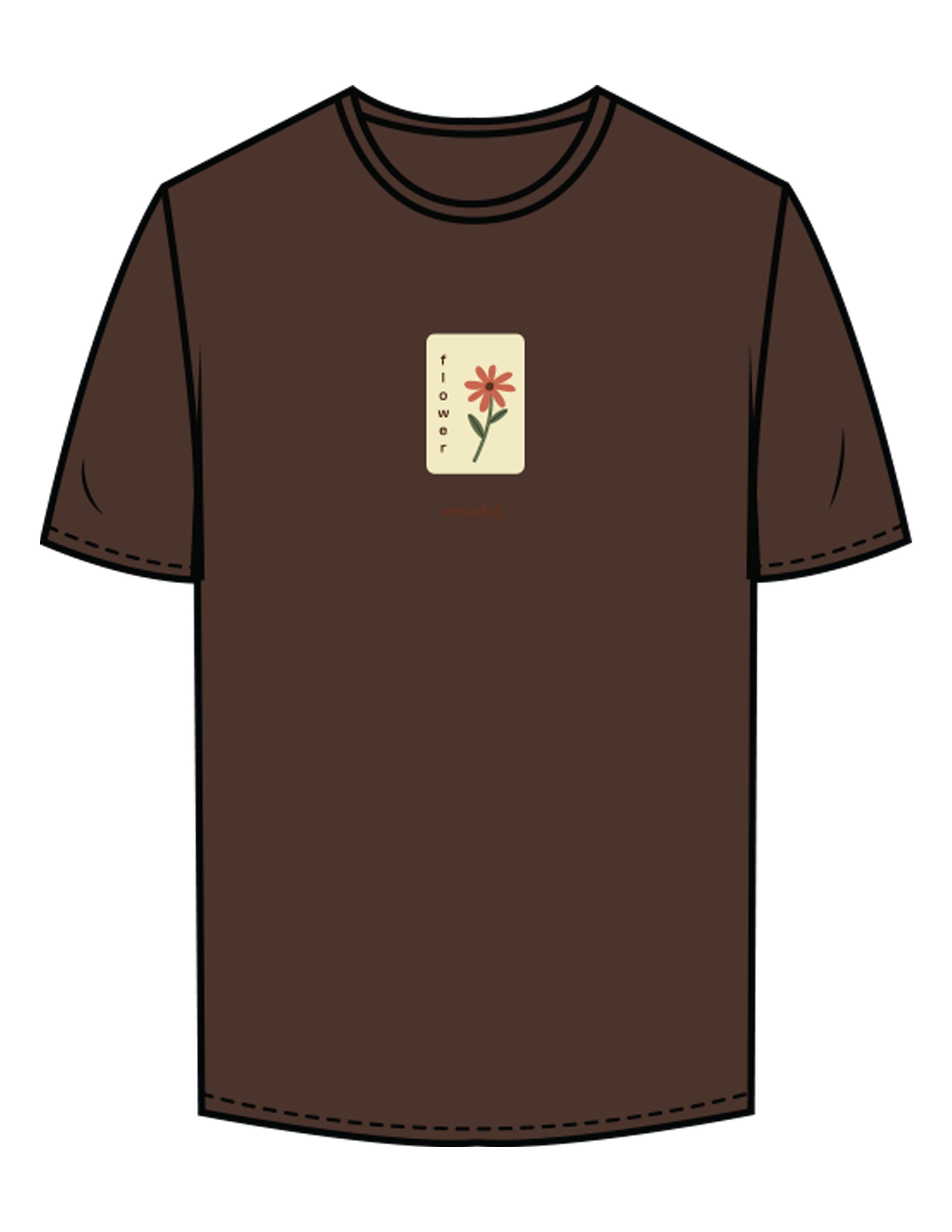 The Mens Tee - Chestnut - Barnes. The Label - Chest Flower - Printed - Full Color