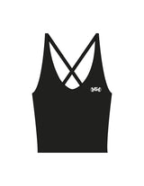 The Sporty Strappy Tank - Black - Gladden Gains - Left Chest - Printed - White