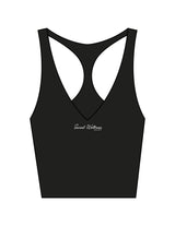 The Racer Tank - Black - SWS - Center Chest & Back Icon - Printed - White