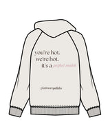 The Womens Hoodie - Bone - Platinum Pilates - Left Chest & Back Stacked - Printed - Full Color