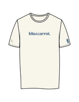 The Womens Tee - Off White - BlueCarrot - Center Chest & Left Sleeve - Printed - Blue