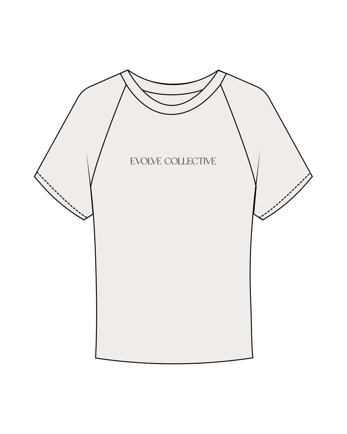 The Micro Rib Baby Tee - Natural - Evolve Collective - Center Chest - Printed - Brown