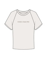 The Micro Rib Baby Tee - Natural - Evolve Collective - Center Chest - Printed - Brown