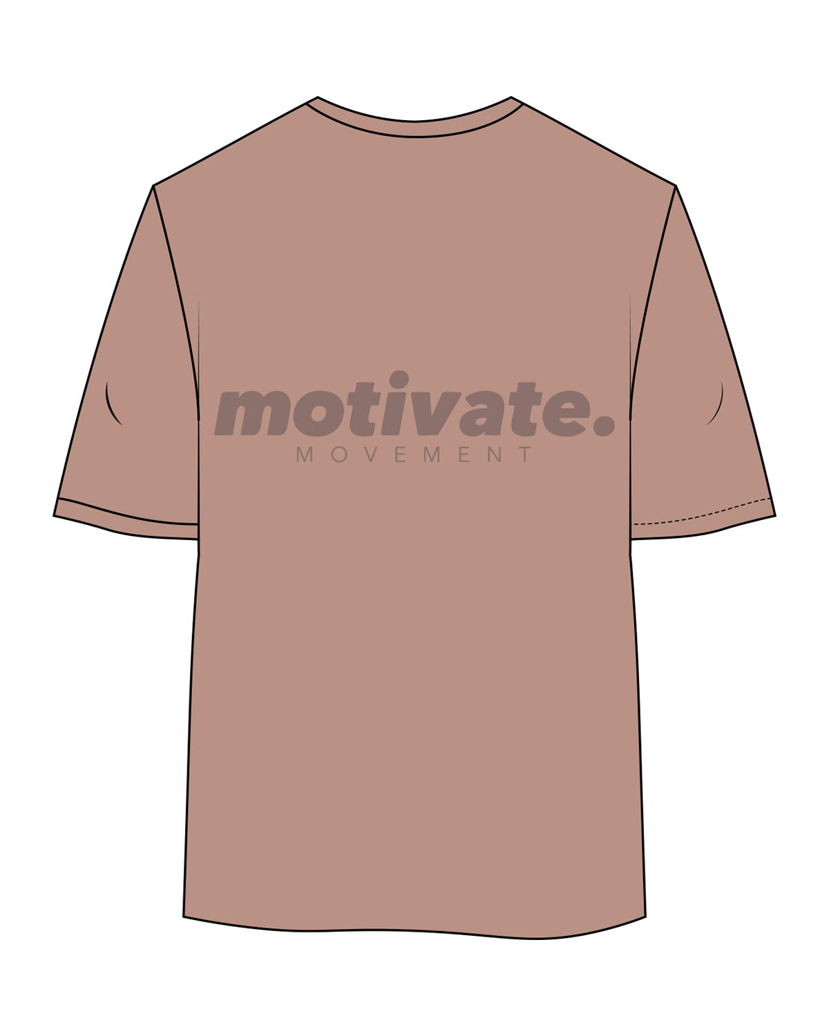 The Womens Oversized Tee - Clay - Motivate Movement - Left Chest Stacked & Back Stacked - Printed - Tone on Tone