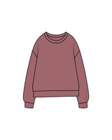 The Midweight Unisex Crewneck - Washed Maroon - Drench - Center Back Logo & Back Neckline - Printed - Off White