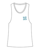 The Womens Racerback Tank - White - Move Studio - Left Chest - Printed - Full Color