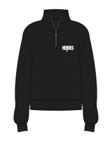 The Mens 1/4 Zip - Black - Heroes Fitness - Left Chest - Printed - White