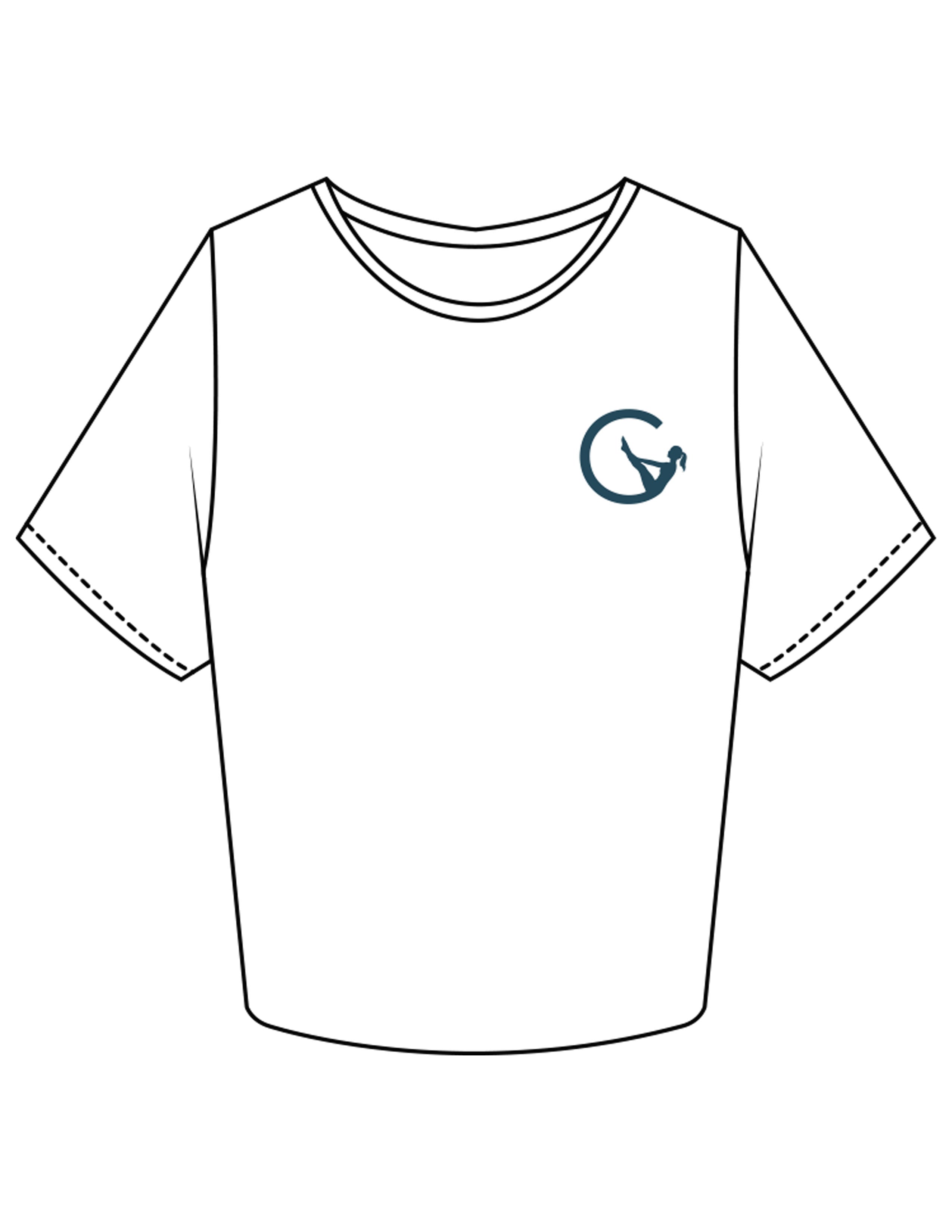 The Crop Tee - White - Movement With Chels - Left Chest & Back Stacked - Printed - Dark Blue