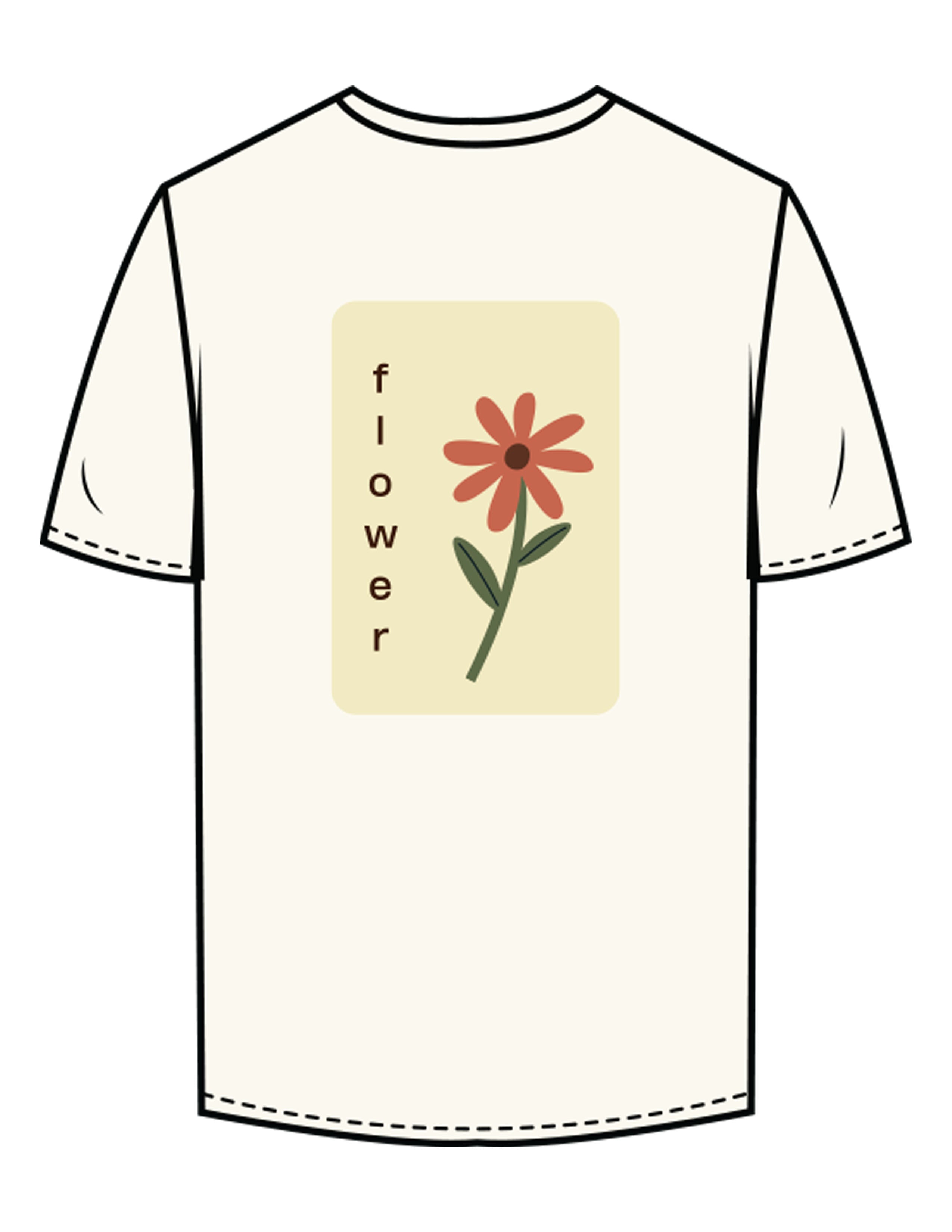 The Mens Tee - Off White - Barnes. The Label - Center Chest & Back Flower - Printed - Full Color