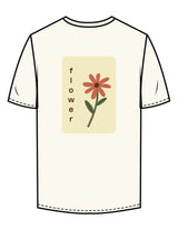 The Mens Tee - Off White - Barnes. The Label - Center Chest & Back Flower - Printed - Full Color