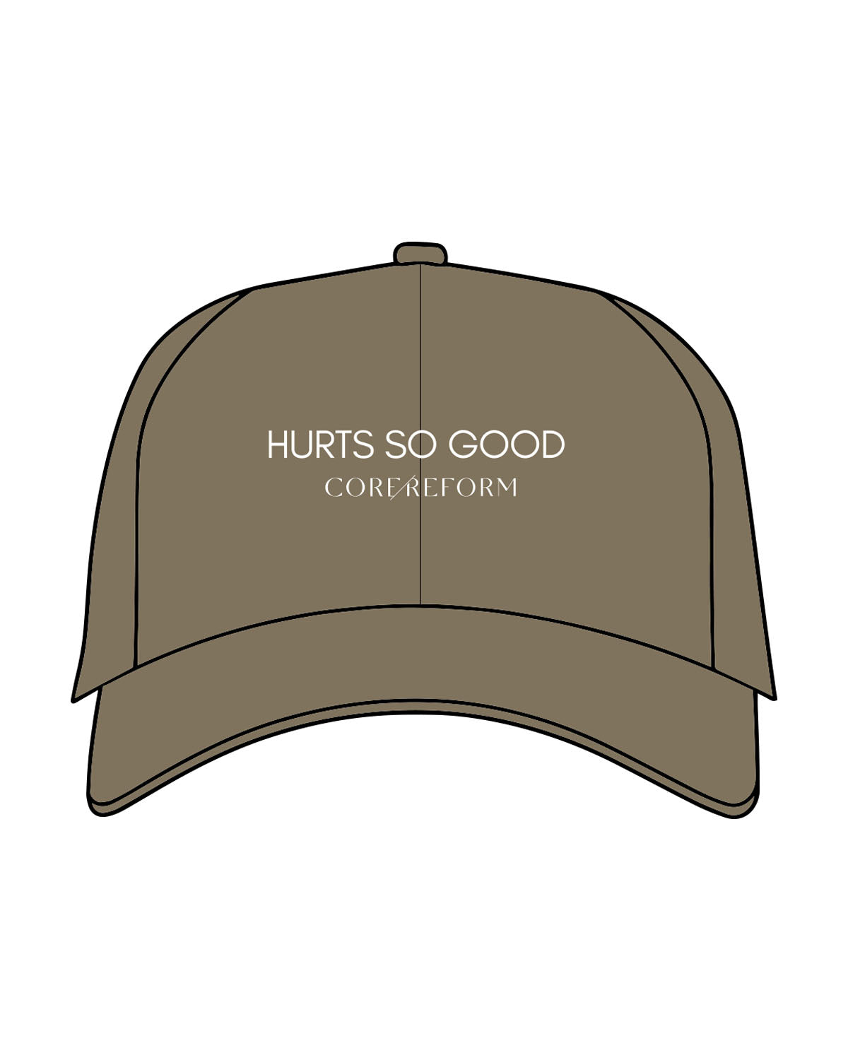 THE DAD HAT - Olive - CORE REFORM - Center Crown - Embroidered -  White