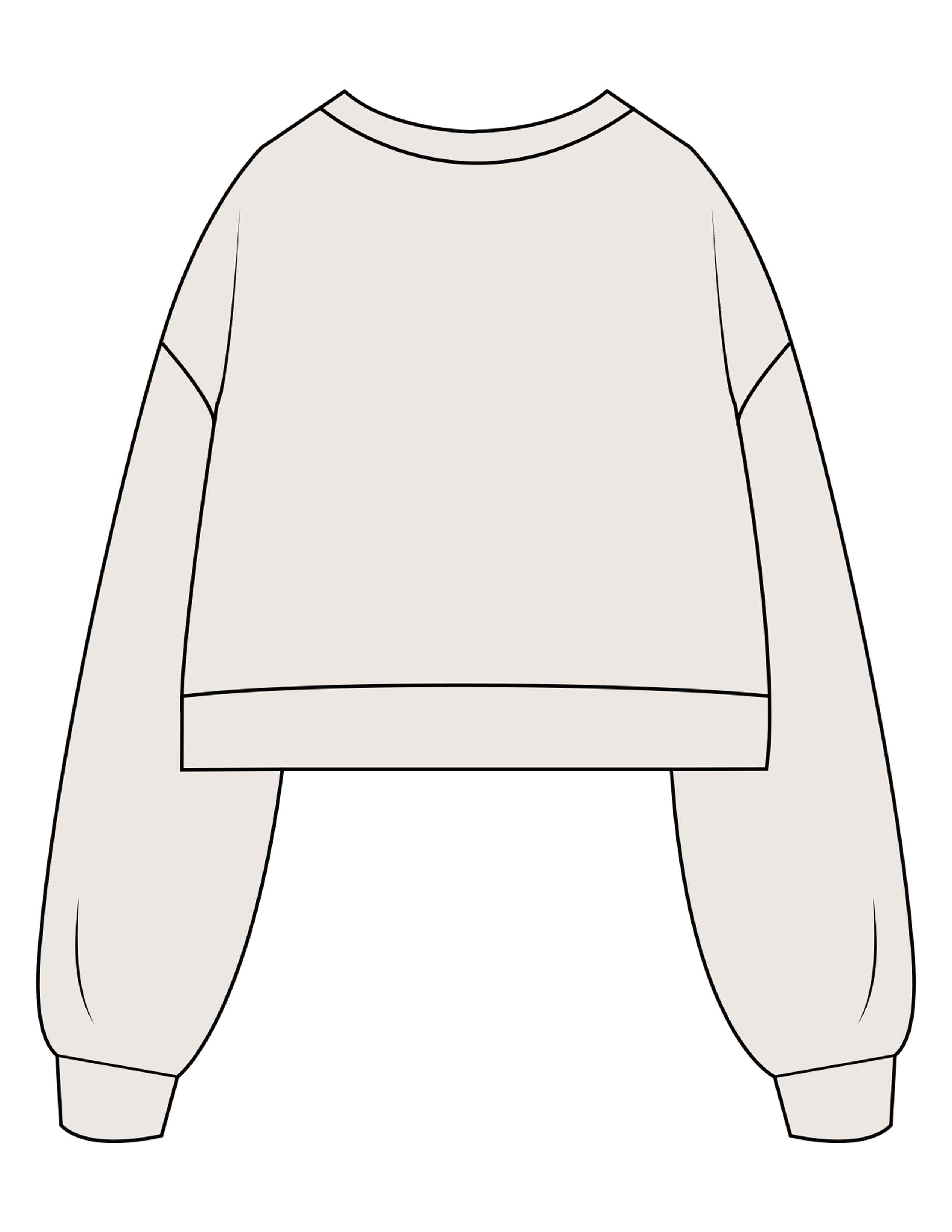 The Womens Crop Crewneck - Bone - Golden Hour - Left Chest Script - Embroidered - Black