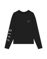 THE MENS HEAVYWEIGHT LONG SLEEVE - Black  - DiffEyewear - Left Chest EST & Right Arm Sleeve "DIFF" - Printed - White