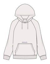 The Mens Heavyweight Hoodie - Bone - Drench - Front Pocket & Lower Back - Printed - Washed Plum