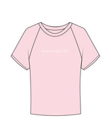 The Micro Rib Baby Tee - Pink - Evolve Collective - Center Chest - Printed - White