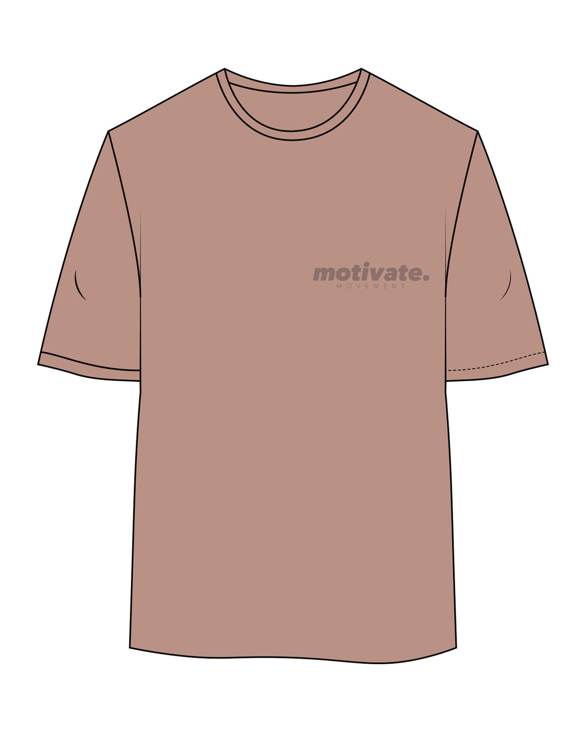 The Womens Oversized Tee - Clay - Motivate Movement - Left Chest Stacked & Back Stacked - Printed - Tone on Tone