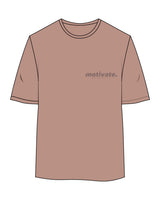The Womens Oversized Tee - Clay - Motivate Movement - Left Chest Stacked & Back Stacked - Printed - Tone on Tone