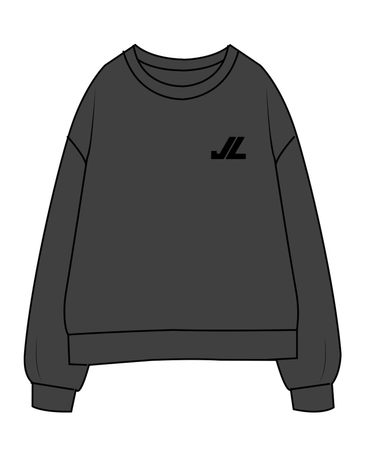 The Mens Classic Crewneck - Charcoal - JL Marketing - Left Chest - Printed - Black