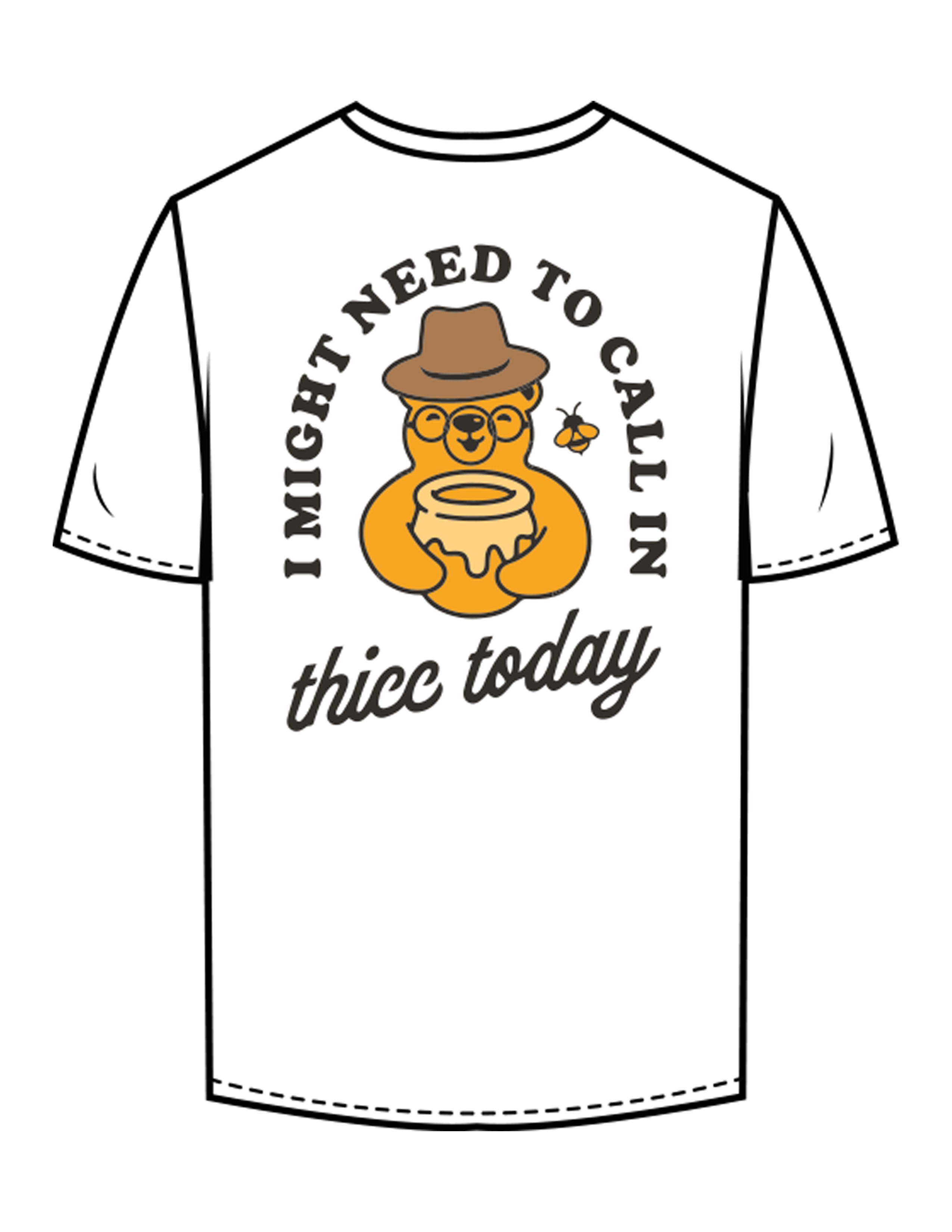 The Mens Tee - White - Try Smile Collective - Left Chest & Back Bear - Printed - Full Color