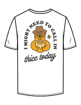 The Mens Tee - White - Try Smile Collective - Left Chest & Back Bear - Printed - Full Color