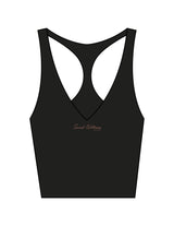 The Racer Tank - Black - SWS - Center Chest & Back Icon - Printed - Brown