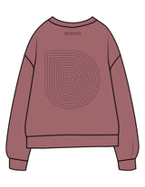 The Midweight Unisex Crewneck - Washed Maroon - Drench - Full Back - Printed - Tone on Tone