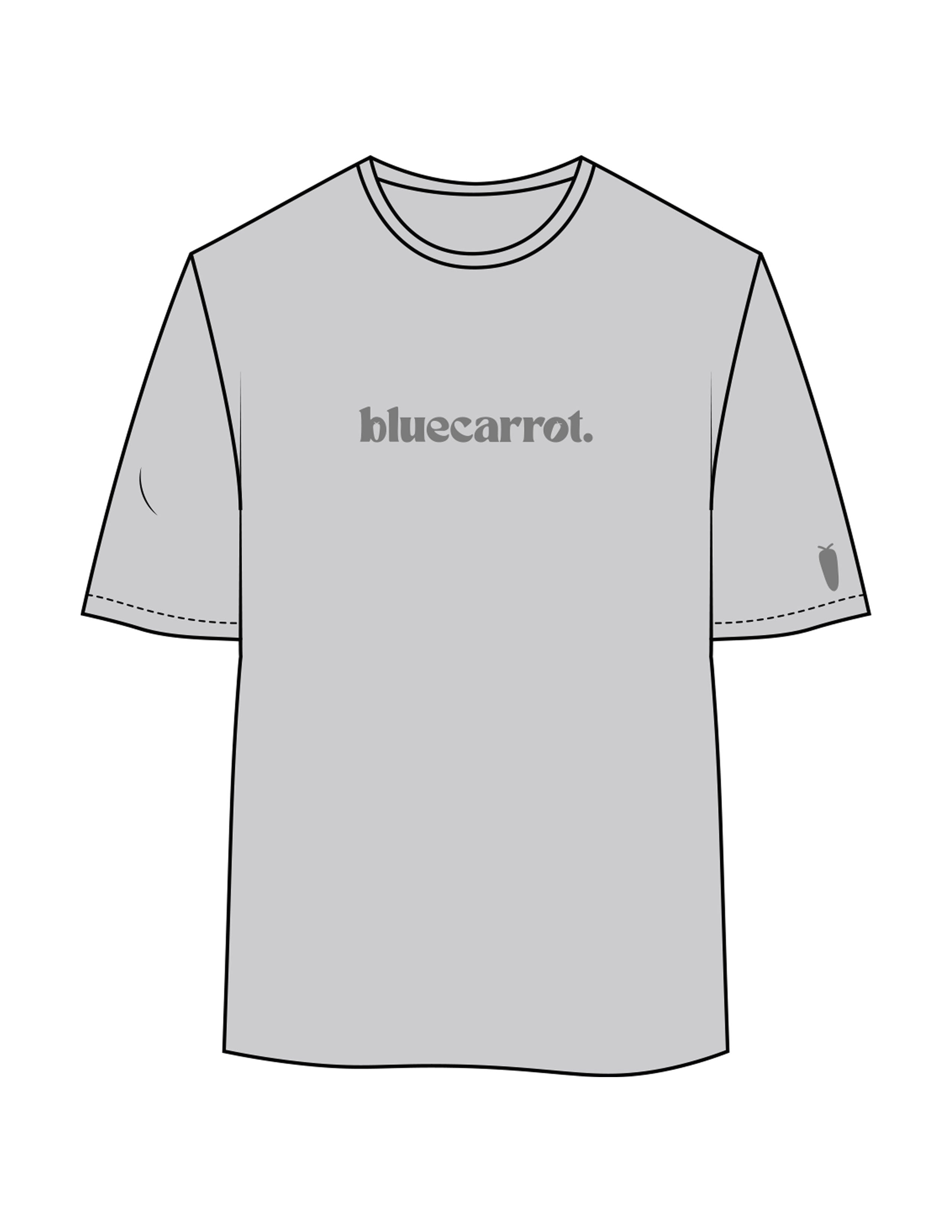 The Womens Oversized Tee - Storm - BlueCarrot - Center Chest & Left Sleeve - Printed - Tone on Tone