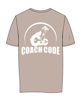 The Womens Tee - Mushroom - Coach Code - Left Chest "Code" - Full Back Center - Printed - White