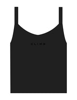 The Micro Rib Strappy Crop Tank - Black - LVL - Center Chest - Printed - Tone on Tone