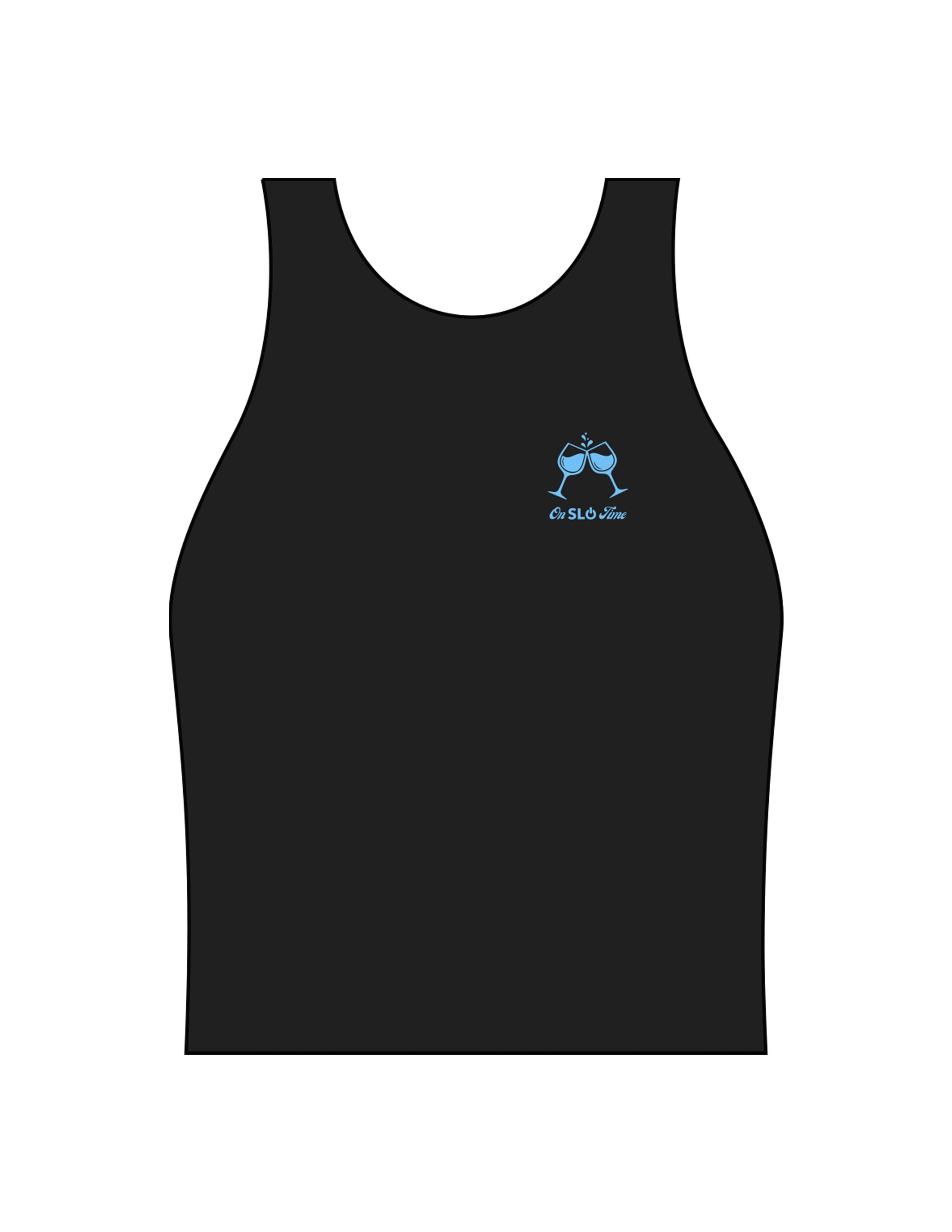 The Womens Active Crop Tank - Black - Powerhouse Fitness - Left Chest & Back Stacked - "Pilates - Printed - Teal