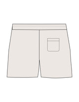 The Womens Sweat Shorts - Bone - Golden Hour - Left Leg Script - Embroidered - Black