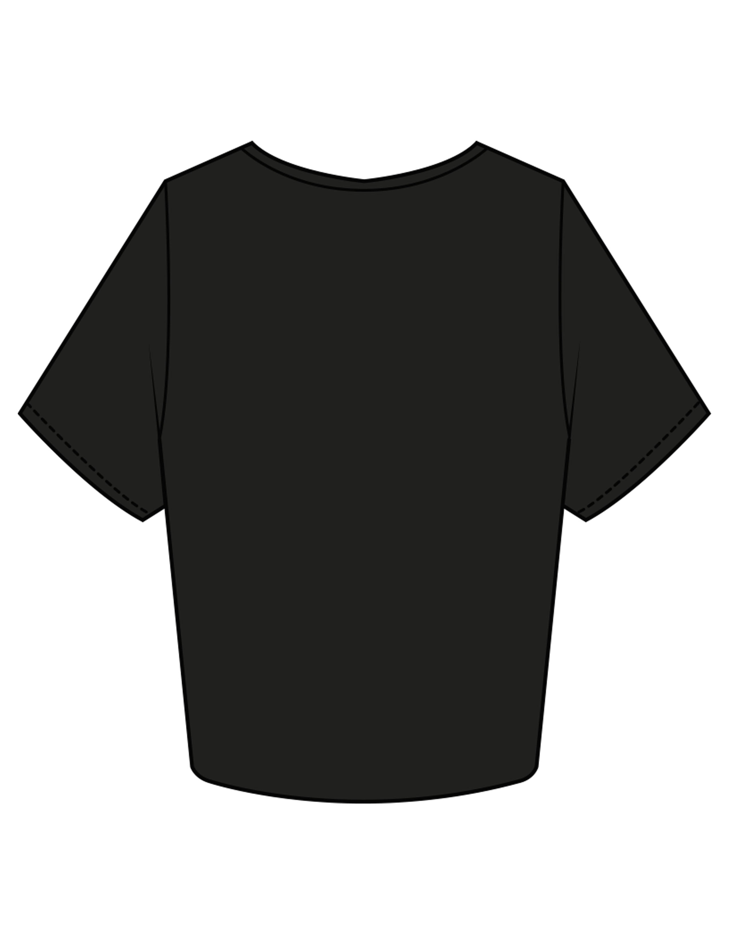 The Crop Tee - Black - SOUL YOGA - Center Chest - Printed - Bone