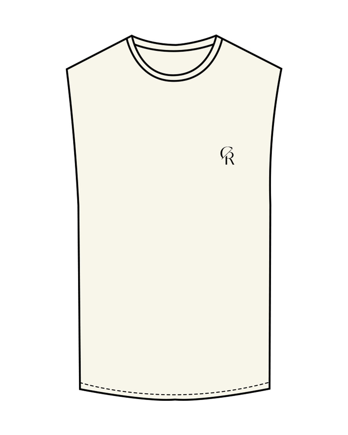 The Muscle Tank - Off White - Core Reform - Left Chest - Printed - Black