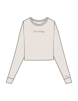 The Micro Rib Crop Long Sleeve - Natural - SWS - Center Chest & Left Wrist - Printed - Brown
