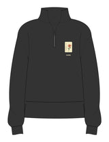 The Mens 1/4 Zip - Washed Black - Barnes. The Label - Left Chest Flower - Printed - Full Color