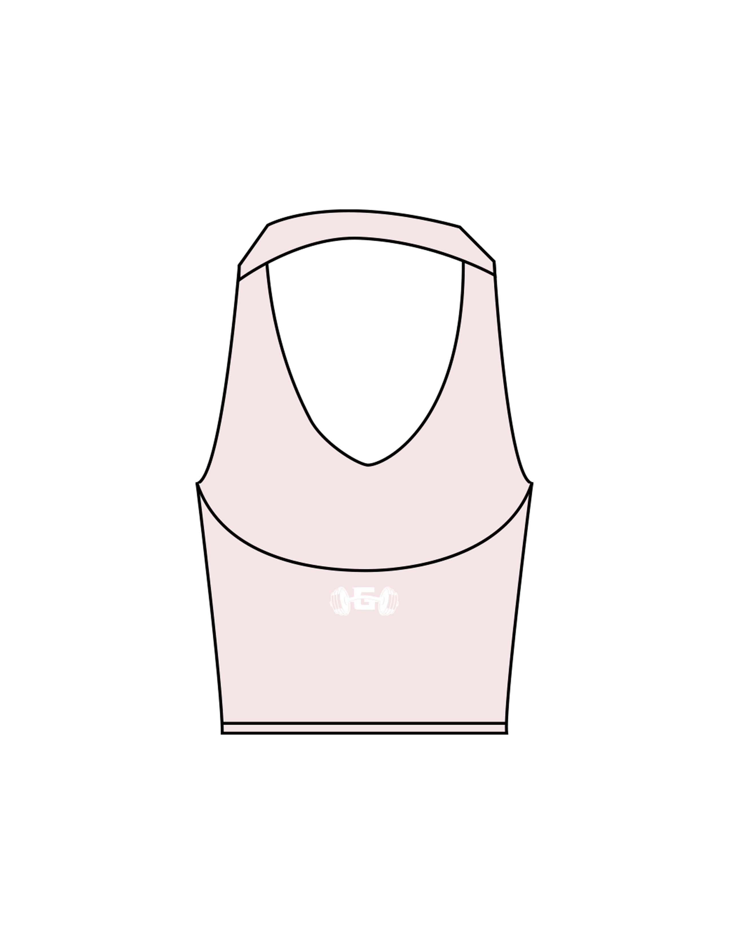 The Halter Tank - Pink - Gladden Gains - Center Back - Printed - White
