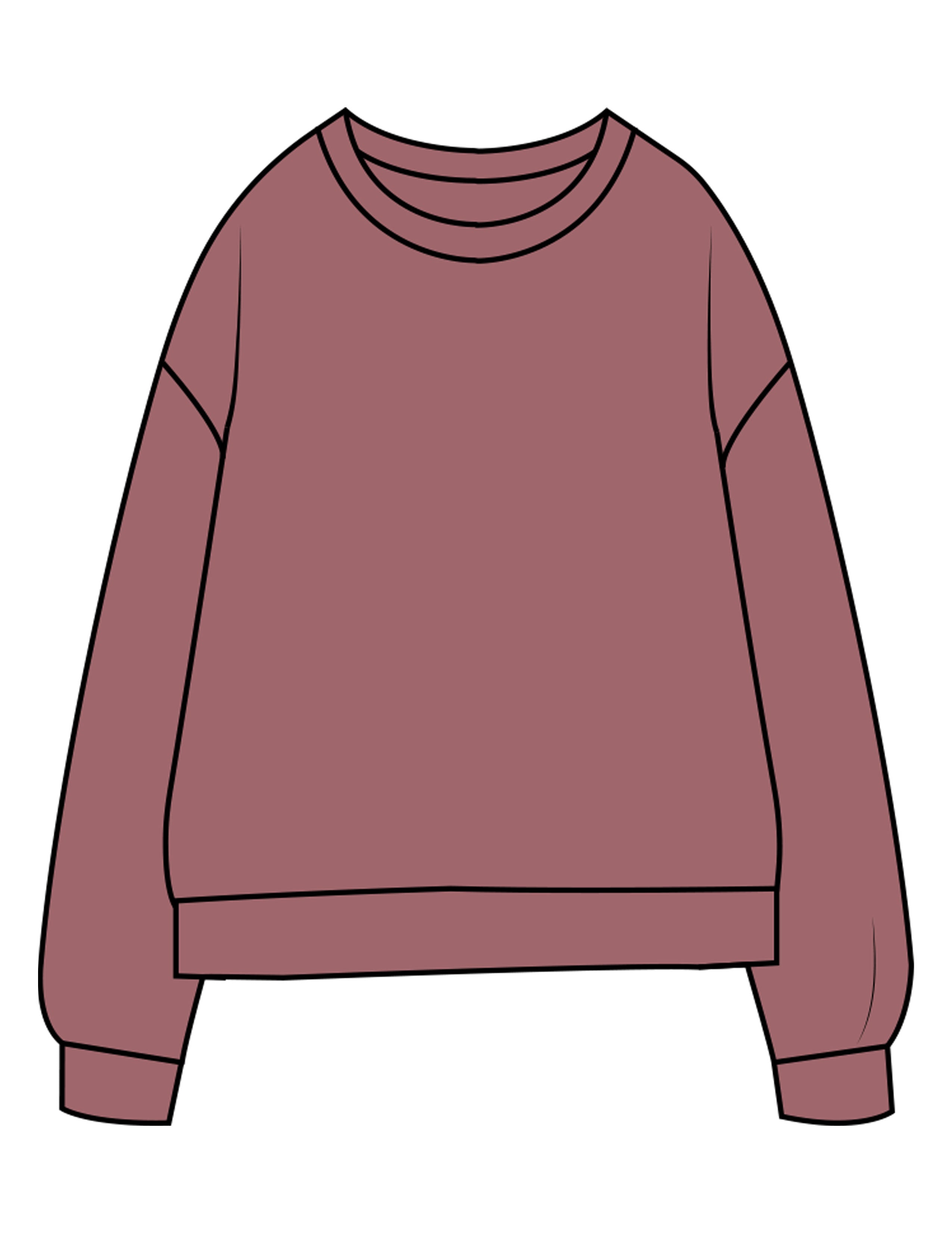 The Midweight Unisex Crewneck - Washed Maroon - Drench - Full Back - Printed - Tone on Tone