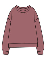 The Midweight Unisex Crewneck - Washed Maroon - Drench - Full Back - Printed - Tone on Tone