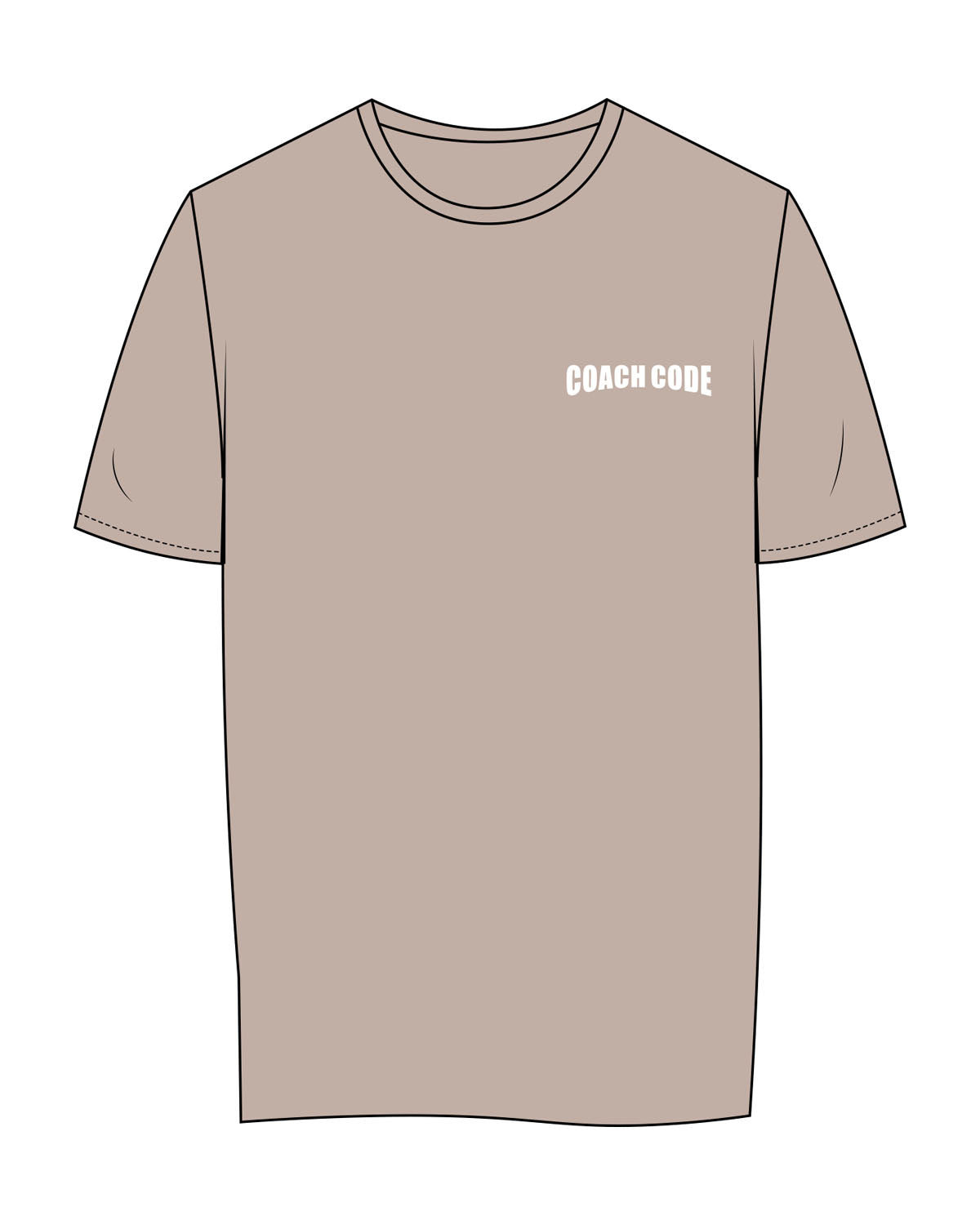 The Womens Tee - Mushroom - Coach Code - Left Chest "Code" - Full Back Center - Printed - White