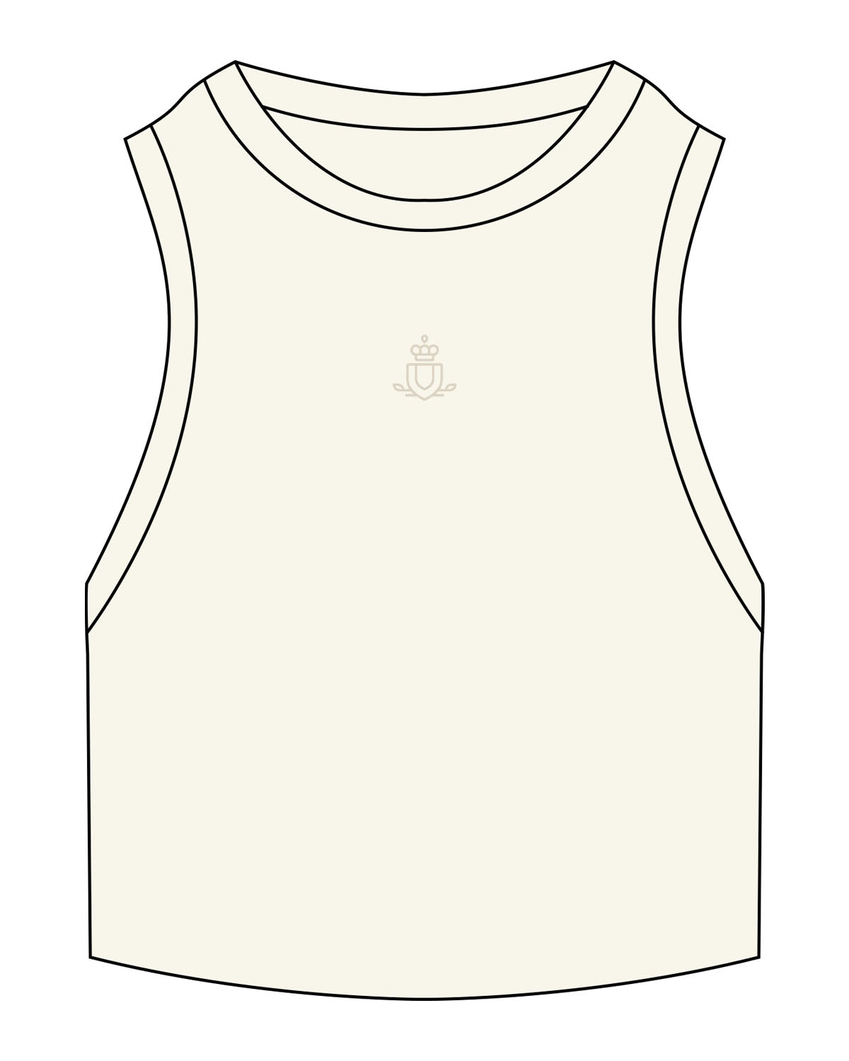 The Ribbed Crop Tank - Off White - Spa Kingston - Center Chest - Embroidered - Tone on Tone