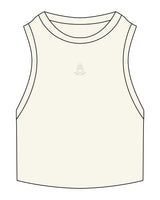 The Ribbed Crop Tank - Off White - Spa Kingston - Center Chest - Embroidered - Tone on Tone
