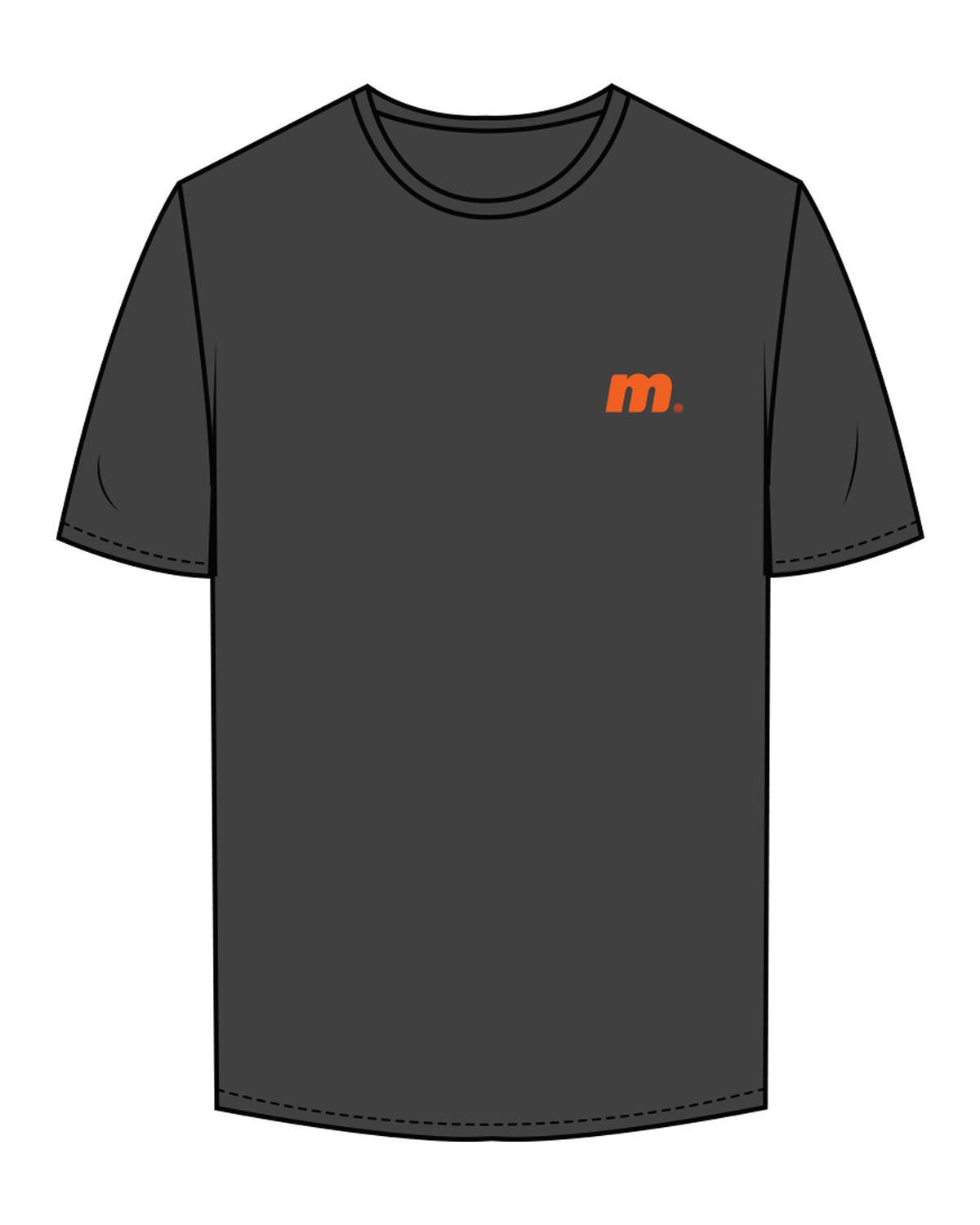 The Womens Tee - Charcoal - Motivate Movement - Left Chest & Back Stacked - Printed - Full Color