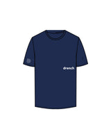 The Mens Tee - Cobalt - Drench - Front Left Centered & Right Sleeve Logo - Printed - White