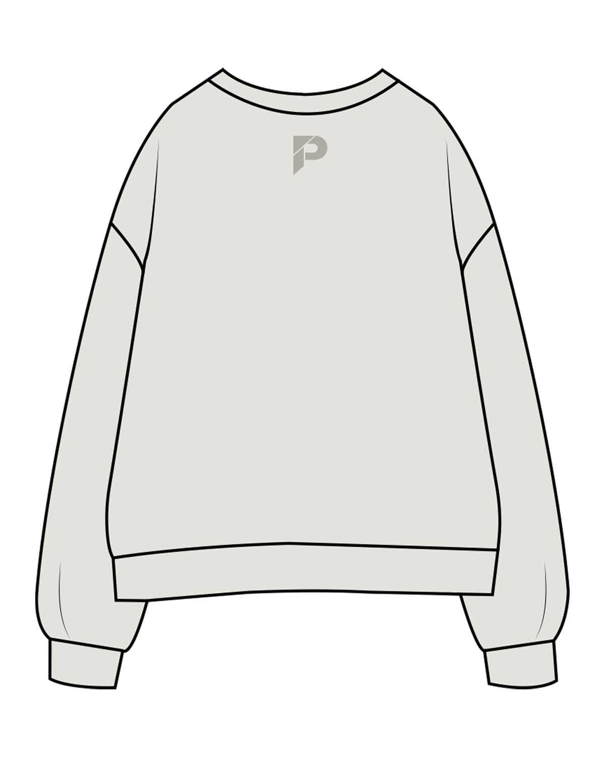 The Womens Crewneck - Washed Bone - The Platform Studio - Center Chest & Center Back Neckline - Printed - Tone on Tone