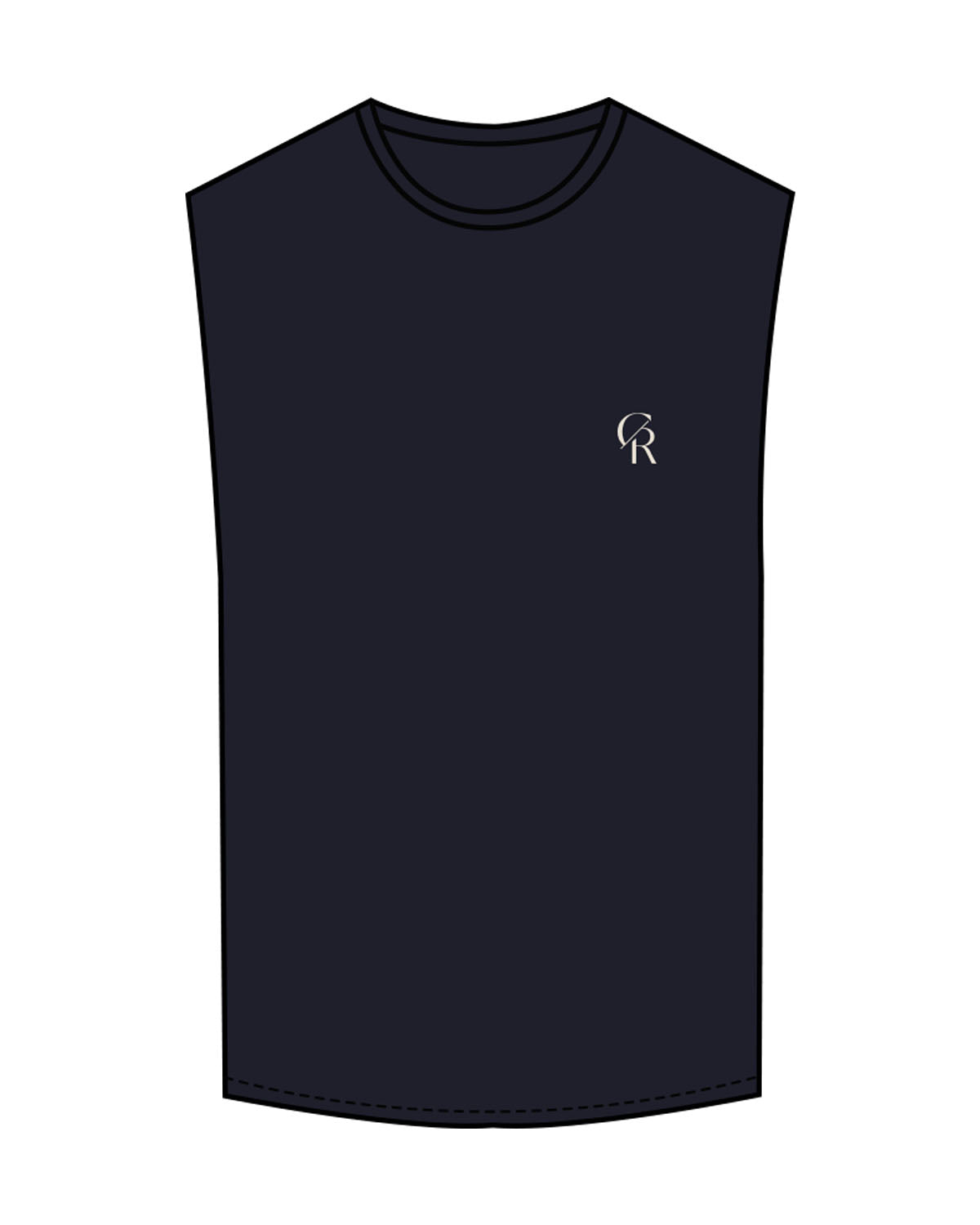 The Muscle Tank - Navy - Core Reform - Left Chest - Printed - Khaki